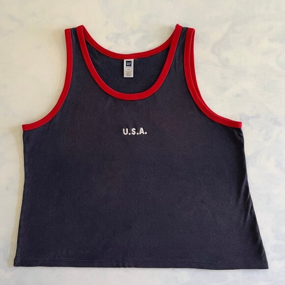 Gap Vintage Crewneck USA Tank Top - Picture 1 of 6